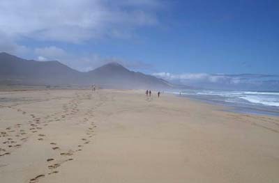 Herrlich breiter Sandstrand bei Cofete - Fuerteventura