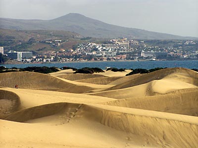 Gran Canaria - Blick über die Dünen nach Playa del Ingles