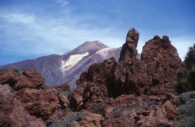 Teneriffa Blick Über Lavabrocken zum Teide