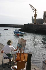 Maler am Hafen von Puerto de la Cruz