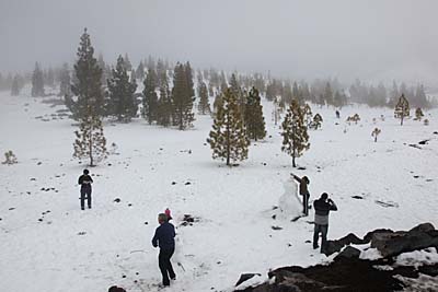 Teneriffa: Schnee am Teide Westhang