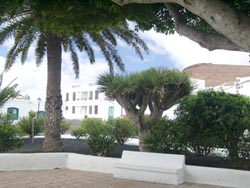 Platz vor der Kirche in Tinajo . Lanzarote
